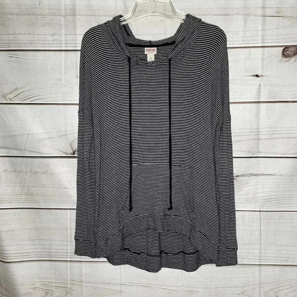 Mossimo Oversized Long Sleeved Hi Low Hooded Shirt Top XS - Picture 7 of 9